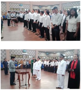Bupati Sehan Landjar, Melantik Pjs Sangadi dan BPD di Tujuh Kecamatan