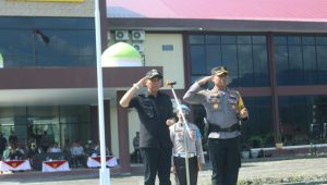 Bupati Boltim Sampaikan Amanat Kapolri Saat Pimpin Apel Pasukan Operasi Lilin Samrat 2022