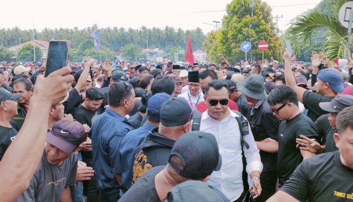 Ribuan Arus Simpatisan Padati Ibukota Kawal Pendaftaran Sachrul-Rusmin di KPU Boltim
