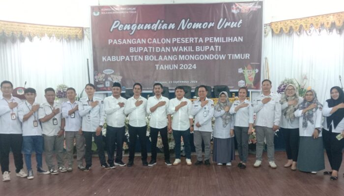 KPU Boltim Gelar Pengundian Nomor Urut Paslon Pilbup 2024